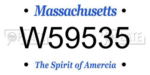 W59535 Massachusetts License Plate