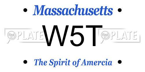 W5T Massachusetts License Plate