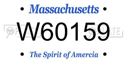W60159 Massachusetts License Plate