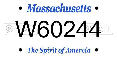 W60244 Massachusetts License Plate