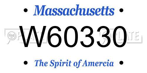 W60330 Massachusetts License Plate