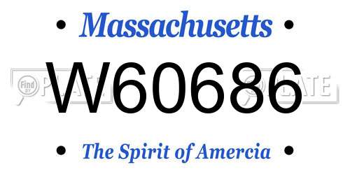 W60686 Massachusetts License Plate