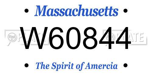 W60844 Massachusetts License Plate