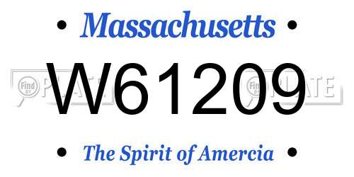 W61209 Massachusetts License Plate