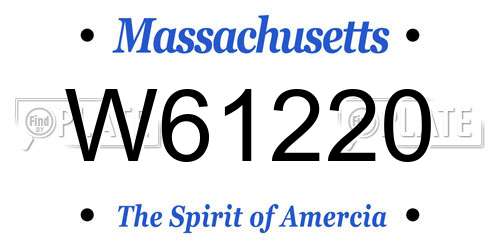W61220 Massachusetts License Plate