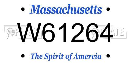 W61264 Massachusetts License Plate