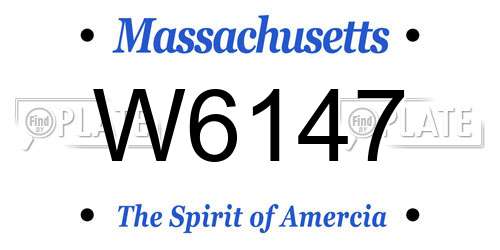 W6147 Massachusetts License Plate