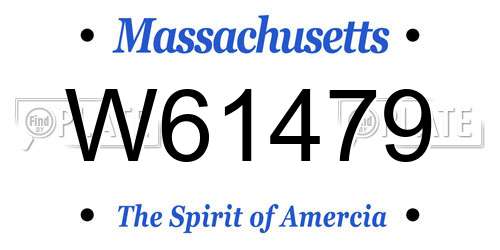 W61479 Massachusetts License Plate