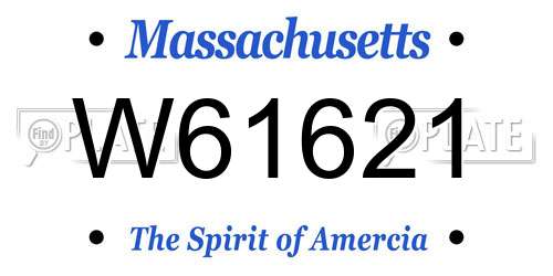W61621 Massachusetts License Plate