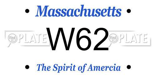 W62 Massachusetts License Plate