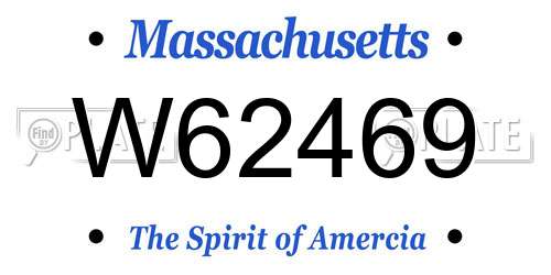 W62469 Massachusetts License Plate