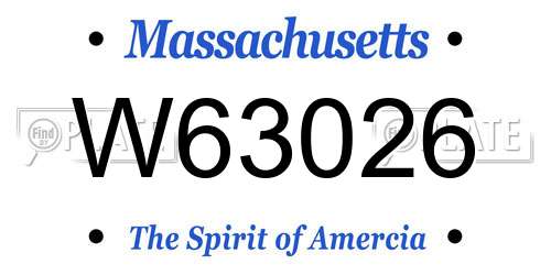 W63026 Massachusetts License Plate