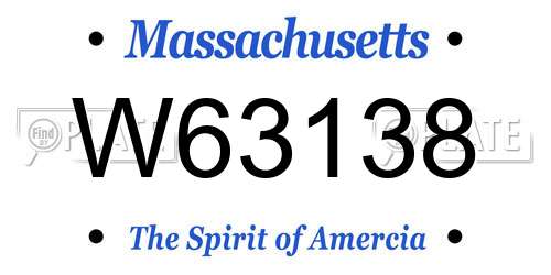 W63138 Massachusetts License Plate