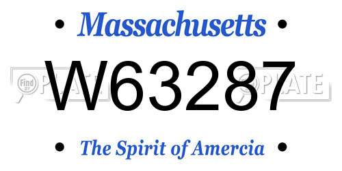 W63287 Massachusetts License Plate