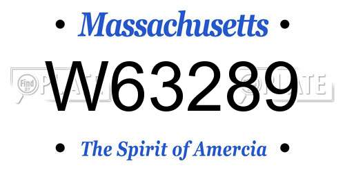 W63289 Massachusetts License Plate