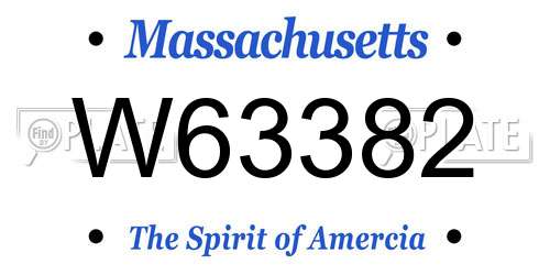 W63382 Massachusetts License Plate