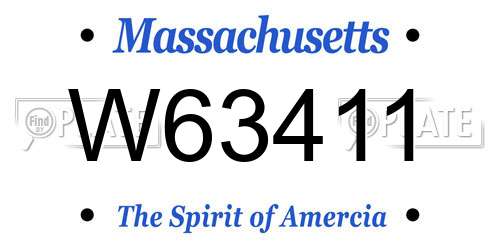 W63411 Massachusetts License Plate
