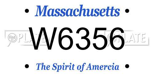 W6356 Massachusetts License Plate