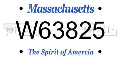 W63825 Massachusetts License Plate