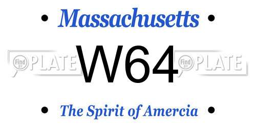 W64 Massachusetts License Plate