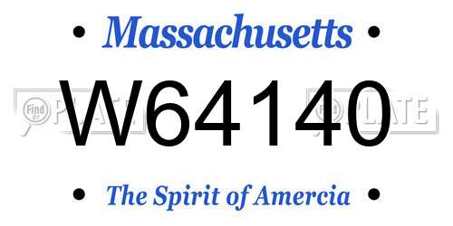 W64140 Massachusetts License Plate