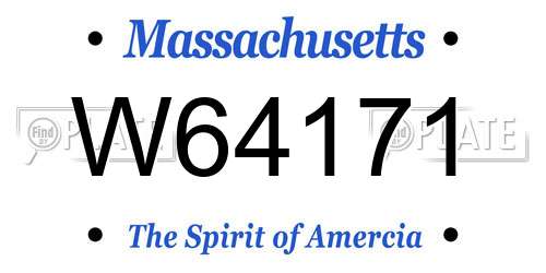 W64171 Massachusetts License Plate