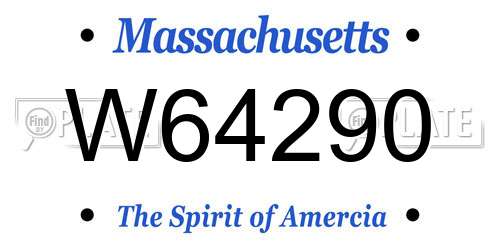 W64290 Massachusetts License Plate