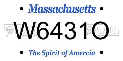 W6431O Massachusetts License Plate
