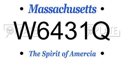 W6431Q Massachusetts License Plate