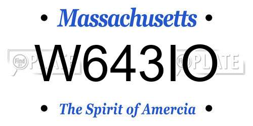 W643IO Massachusetts License Plate