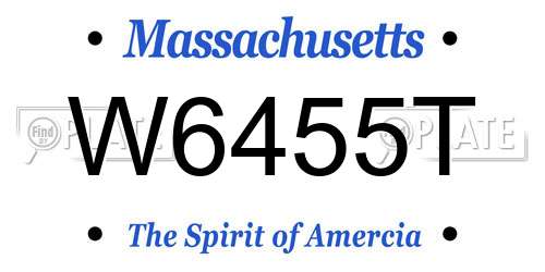 W6455T Massachusetts License Plate