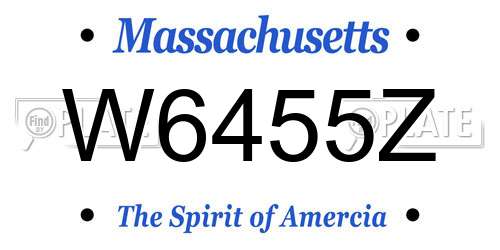 W6455Z Massachusetts License Plate