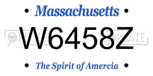 W6458Z Massachusetts License Plate