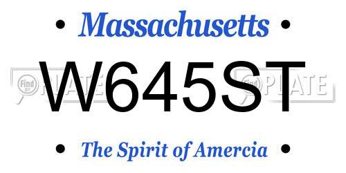 W645ST Massachusetts License Plate