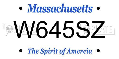 W645SZ Massachusetts License Plate