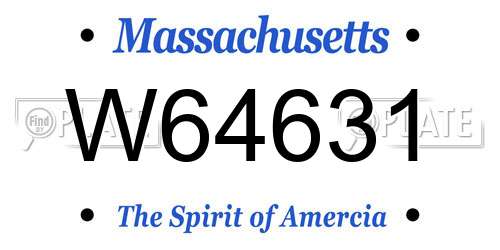 W64631 Massachusetts License Plate