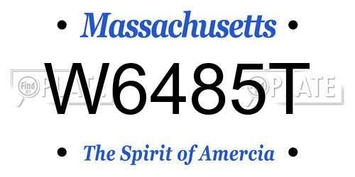 W6485T Massachusetts License Plate