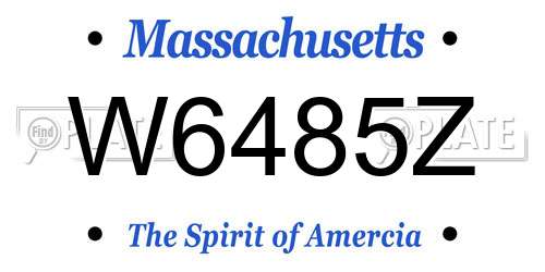 W6485Z Massachusetts License Plate