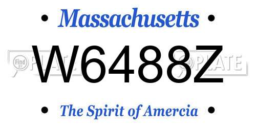 W6488Z Massachusetts License Plate