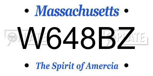 W648BZ Massachusetts License Plate