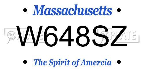 W648SZ Massachusetts License Plate