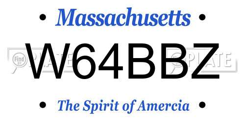 W64BBZ Massachusetts License Plate