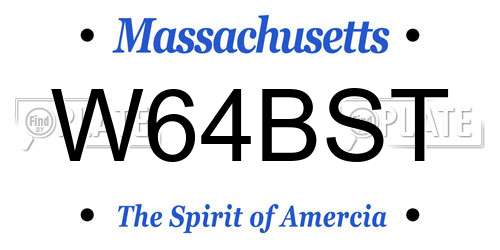 W64BST Massachusetts License Plate