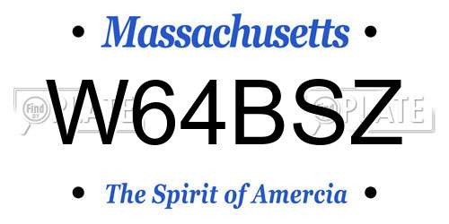 W64BSZ Massachusetts License Plate
