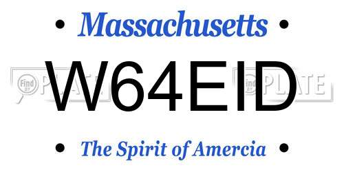 W64EID Massachusetts License Plate