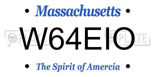 W64EIO Massachusetts License Plate