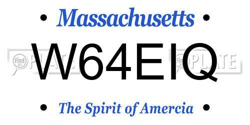 W64EIQ Massachusetts License Plate