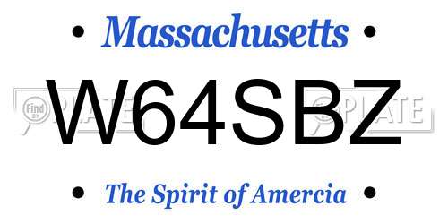 W64SBZ Massachusetts License Plate