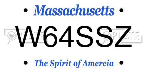 W64SSZ Massachusetts License Plate