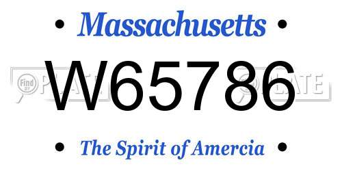 W65786 Massachusetts License Plate